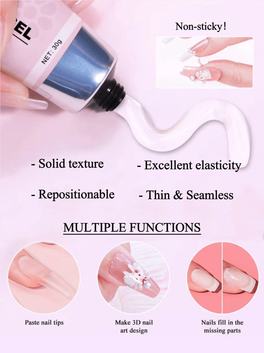 🎉-Magic Solid Nail Glue Kit 3-In-1 Nail Art Kits